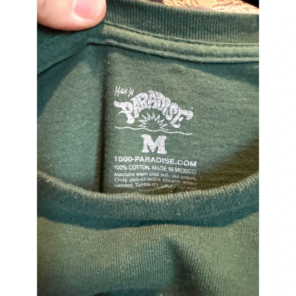 1 800 PARADISE Mens Graphic T Shirt Green The Pull Out‎ King Size Medium